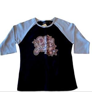 DKNY JEANS NWT Blue 3/4 Sleeve Vintage Tee